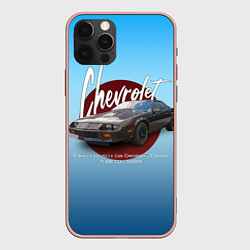 Чехол для iPhone 12 Pro Max Американский маслкар Chevrolet Camaro третьего пок, цвет: 3D-светло-розовый