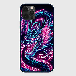 Чехол для iPhone 12 Pro Max Neon Japanese dragon - irezumi, цвет: 3D-черный