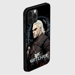 Чехол для iPhone 12 Pro Max Ведьмак иллюстрация, цвет: 3D-черный — фото 2