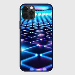 Чехол для iPhone 12 Pro Max Светящиеся линии в перспективе, цвет: 3D-черный