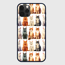 Чехол iPhone 12 Pro Max Сорок кошек - паттерн
