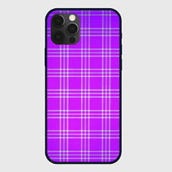 Чехол iPhone 12 Pro Max Фиалковая шотландская клетка