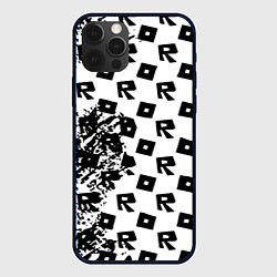 Чехол для iPhone 12 Pro Max Roblox pattern game black, цвет: 3D-черный
