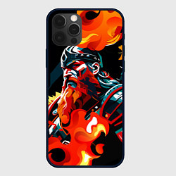 Чехол для iPhone 12 Pro Max Викинг в огне, цвет: 3D-черный