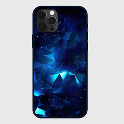 Чехол iPhone 12 Pro Max Синие осколки из мелких абстрактных части калейдос