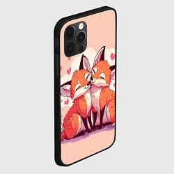 Чехол для iPhone 12 Pro Max Влюбленные рыжие лисички, цвет: 3D-черный — фото 2