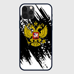 Чехол iPhone 12 Pro Max Герб рф краски штрихи