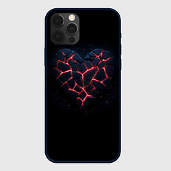 Чехол для iPhone 12 Pro Max Разбитое сердце из камня и неона, цвет: 3D-черный