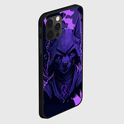 Чехол для iPhone 12 Pro Max Фиолетовый волк в доспехах, цвет: 3D-черный — фото 2