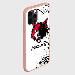 Чехол для iPhone 12 Pro Max Волк Россия краски, цвет: 3D-светло-розовый — фото 2