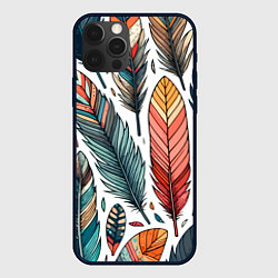 Чехол iPhone 12 Pro Max Композиция из перьев
