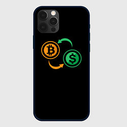 Чехол iPhone 12 Pro Max Криптовалюта биткоин и доллар