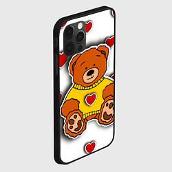 Чехол для iPhone 12 Pro Max Стикер наклейка медвежонок и сердце объемный рисун, цвет: 3D-черный — фото 2