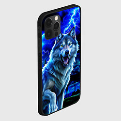 Чехол для iPhone 12 Pro Max Грозовой волк с молниями, цвет: 3D-черный — фото 2