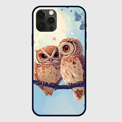 Чехол для iPhone 12 Pro Max Влюбленные совы 14 февраля, цвет: 3D-черный