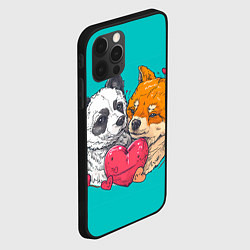 Чехол для iPhone 12 Pro Max Влюбленная собачка и лисичка, цвет: 3D-черный — фото 2