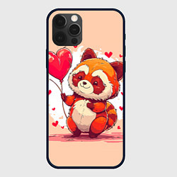 Чехол iPhone 12 Pro Max Милый енот с сердечком