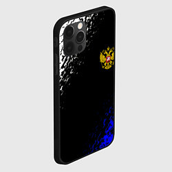 Чехол для iPhone 12 Pro Max Герб РФ краски текстура, цвет: 3D-черный — фото 2