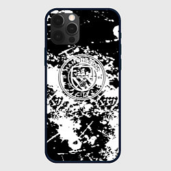 Чехол iPhone 12 Pro Max Manchester City краски чёрно белые