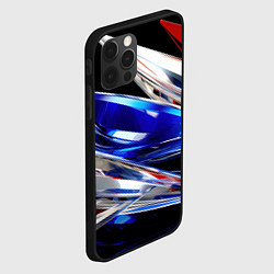 Чехол для iPhone 12 Pro Max Белая синяя красная острая абстракция, цвет: 3D-черный — фото 2