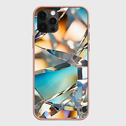 Чехол для iPhone 12 Pro Max Грани стеклянного камня, цвет: 3D-светло-розовый