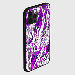 Чехол для iPhone 12 Pro Max Белый и розовый узор, цвет: 3D-черный — фото 2