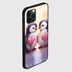 Чехол для iPhone 12 Pro Max Два влюбленных пингвина, цвет: 3D-черный — фото 2