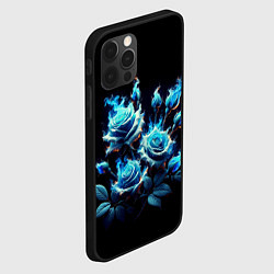 Чехол для iPhone 12 Pro Max Розы в голубом огне, цвет: 3D-черный — фото 2