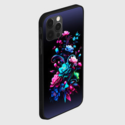 Чехол для iPhone 12 Pro Max Цветы - нейросеть, цвет: 3D-черный — фото 2