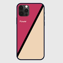 Чехол для iPhone 12 Pro Max Power бежево-розовый, цвет: 3D-черный