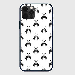 Чехол для iPhone 12 Pro Max Panda love - pattern, цвет: 3D-черный