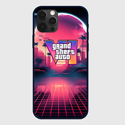 Чехол iPhone 12 Pro Max GTA 6 logo retro night