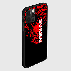 Чехол для iPhone 12 Pro Max Cyberpunk samurai красные краски, цвет: 3D-черный — фото 2