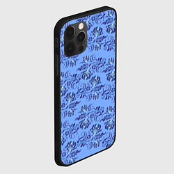 Чехол для iPhone 12 Pro Max Узоры гжель на голубом фоне, цвет: 3D-черный — фото 2