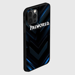 Чехол для iPhone 12 Pro Max Palworld logo blue neon abstract black, цвет: 3D-черный — фото 2