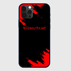 Чехол для iPhone 12 Pro Max Биомутант краски красные, цвет: 3D-черный
