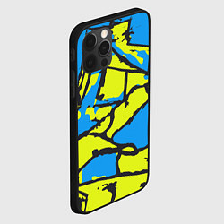 Чехол для iPhone 12 Pro Max Жёлто-голубая графика, цвет: 3D-черный — фото 2