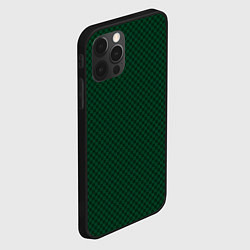 Чехол для iPhone 12 Pro Max Тёмный зелёный текстура квадраты, цвет: 3D-черный — фото 2