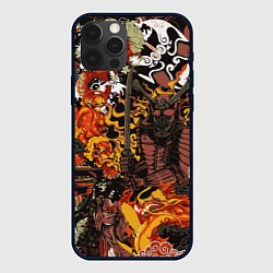 Чехол iPhone 12 Pro Max Драконы и самураи Японии