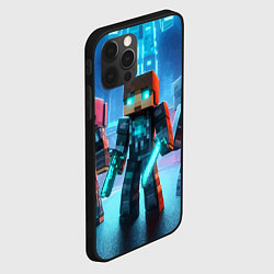 Чехол для iPhone 12 Pro Max Minecraft - ai art neon, цвет: 3D-черный — фото 2