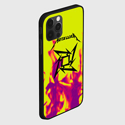 Чехол для iPhone 12 Pro Max Металлика огненный стиль бенд, цвет: 3D-черный — фото 2