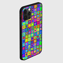 Чехол для iPhone 12 Pro Max Узор из разноцветных квадратов, цвет: 3D-черный — фото 2