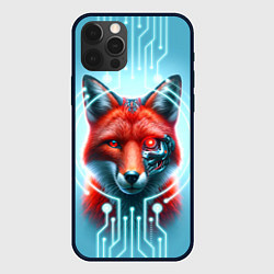 Чехол для iPhone 12 Pro Max Лиса кибер робот терминатор, цвет: 3D-черный