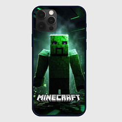 Чехол для iPhone 12 Pro Max Minecraft зеленый злой персонаж, цвет: 3D-черный