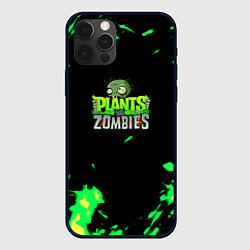 Чехол для iPhone 12 Pro Max Plants vs Zombies зелёная текстура, цвет: 3D-черный