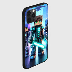 Чехол для iPhone 12 Pro Max Minecraft - characters ai art, цвет: 3D-черный — фото 2