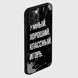 Чехол для iPhone 12 Pro Max Умный хороший классный: Игорь, цвет: 3D-черный — фото 2