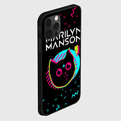 Чехол для iPhone 12 Pro Max Marilyn Manson - rock star cat, цвет: 3D-черный — фото 2