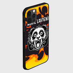 Чехол для iPhone 12 Pro Max Avril Lavigne рок панда и огонь, цвет: 3D-черный — фото 2