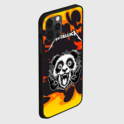 Чехол для iPhone 12 Pro Max Metallica рок панда и огонь, цвет: 3D-черный — фото 2